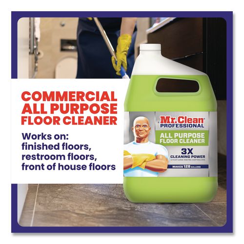 Image of Mr. Clean® 02621 Finished Floor Cleaner, Lemon Scent, 1 Gal Bottle, 3/carton