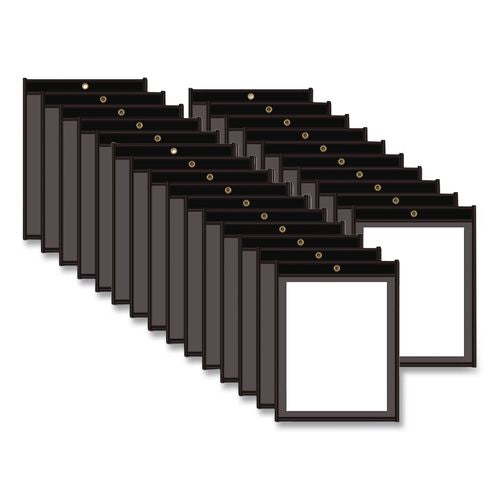 Image of C-Line® 45911 Stitched Shop Ticket Holders, Super Heavy-Duty, 8.5 x 11 Insert, Clear Front, Black Pressboard Back, Black Border, 25/Box
