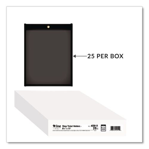 Image of C-Line® 45911 Stitched Shop Ticket Holders, Super Heavy-Duty, 8.5 x 11 Insert, Clear Front, Black Pressboard Back, Black Border, 25/Box