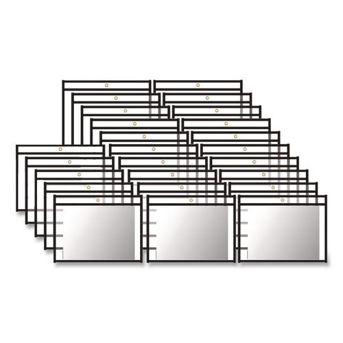 Image of C-Line® 49912 Stitched Shop Ticket Holders, Super Heavy-Duty, Top Load 12 x 9 Insert, Clear Front, Black Border, 25/Box