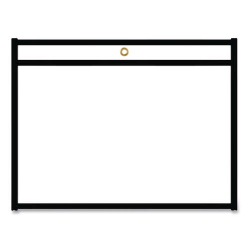 Image of C-Line® 49912 Stitched Shop Ticket Holders, Super Heavy-Duty, Top Load 12 x 9 Insert, Clear Front, Black Border, 25/Box