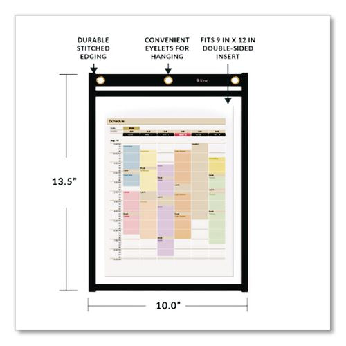 Image of C-Line® 50912 Super Heavyweight Plus Stitched Shop Ticket Holders, Top Load 9 x 12 Insert, Clear Front, Black Border, 15/Box