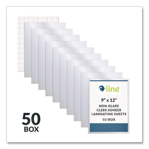 Image of C-Line® 65004 Cleer Adheer Self-Adhesive Laminating Film, 2 Mil, 9" X 12", Non-Glare Clear, 50/box