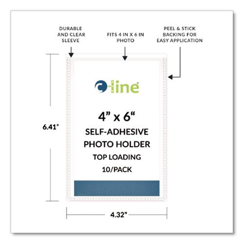 Image of C-Line® 70346 Peel and Stick Photo Holders, 4.38 x 6.5, Clear, 10/Pack