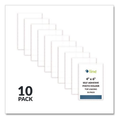 Image of C-Line® 70346 Peel and Stick Photo Holders, 4.38 x 6.5, Clear, 10/Pack