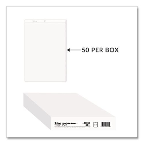 Image of C-Line® 80058 Clear Vinyl Shop Ticket Holders, Super Heavy-Duty, Top Load 5 x 8 Insert, Clear Front, 50/Box