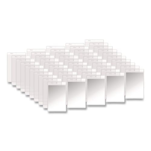 Image of C-Line® 80058 Clear Vinyl Shop Ticket Holders, Super Heavy-Duty, Top Load 5 x 8 Insert, Clear Front, 50/Box
