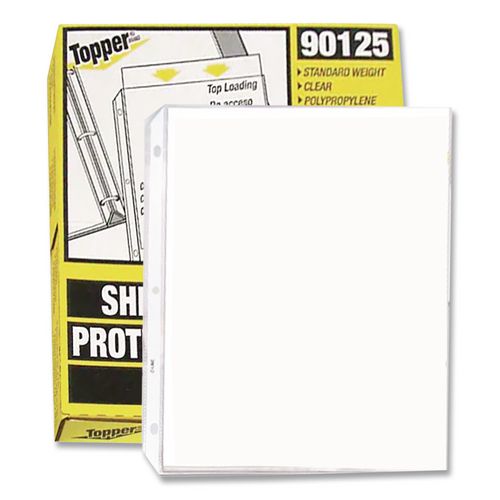 Image of C-Line® 90125 Polypropylene Sheet Protectors, Medium-Duty, Side: 3-Hole Punched, Top Load 8.5 x 11 Insert, Clear Front, 100/Box