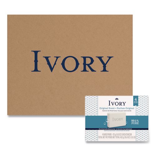 Image of Ivory® 80863569 Bar Soap, Original Scent, 4 Oz, 4/pack, 18 Packs/carton