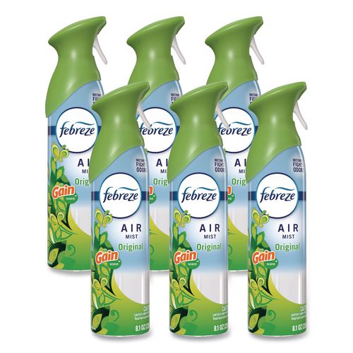 Image of Febreze® 80841945 AIR, Gain Original, 8.1 oz Aerosol Spray, 6/Carton