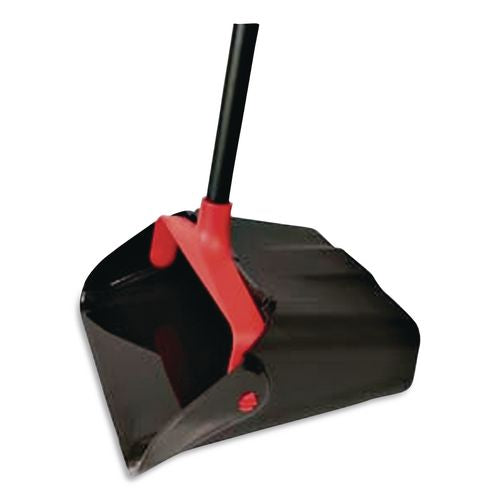Image of O-Cedar® Commercial 96208 MaxiPlus Lobby Dustpan, 13.5 x 36, 33" Handle, Plastic, Black/Red