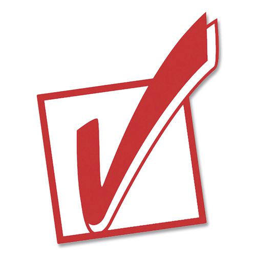Image of ACCUSTAMP® 035658 Pre-Inked Round Stamp, Check Mark, 0.63" dia, Red