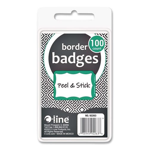 Image of C-Line® 92263 Self-Adhesive Name Badges, 3.5 X 2.25, Green, 100/box