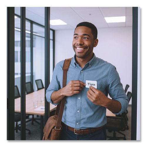 Image of C-Line® 92277 Self-Adhesive Name Badges, 3.5 X 2.25, White, 100/box