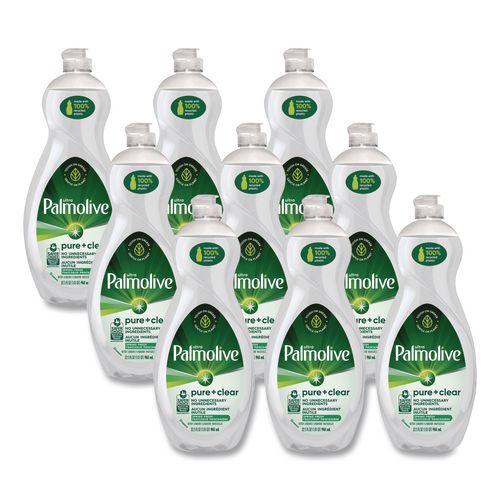 Image of Palmolive® US04272A Pure + Clear Dishwashing Liquid, Spring Fresh, 32.5 oz Bottle, 9/Carton