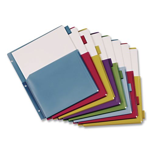 Image of Cardinal® 84013 Expanding Pocket Index Dividers, 8-Tab, 11 x 8.5, Assorted, 1 Set
