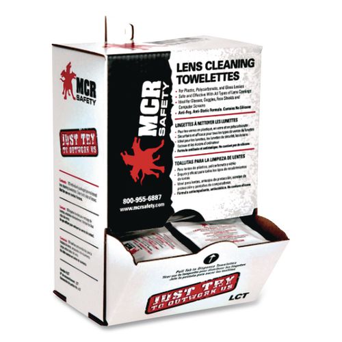 Image of MCR Safety LCT Lens Cleaning Towelettes, 100/box