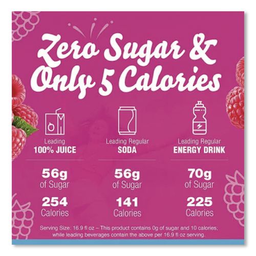 Image of Crystal Light® GEN00798 Flavored Drink Mix, Raspberry Ice, 30 .08oz Packets/box