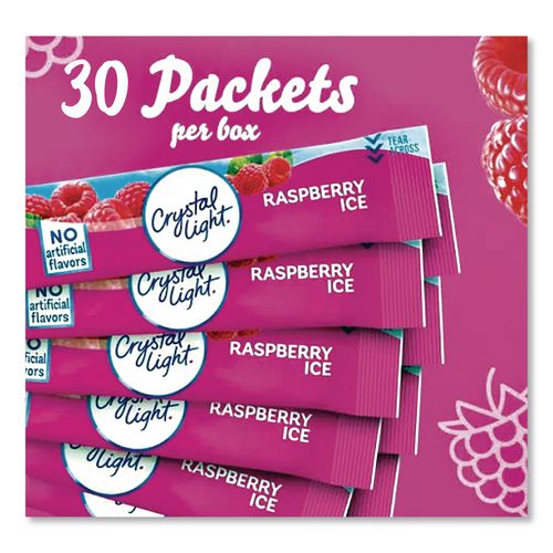 Image of Crystal Light® GEN00798 Flavored Drink Mix, Raspberry Ice, 30 .08oz Packets/box