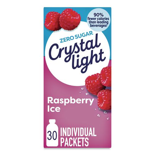 Image of Crystal Light® GEN00798 Flavored Drink Mix, Raspberry Ice, 30 .08oz Packets/box