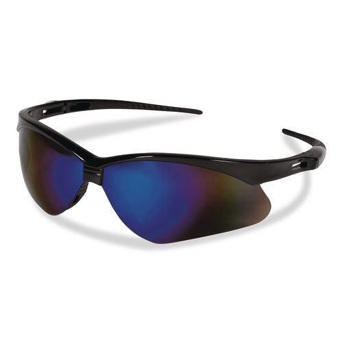 Image of KleenGuard 14481 Nemesis Safety Glasses, Black Half Frame, Mirrored Blue Dual Lens