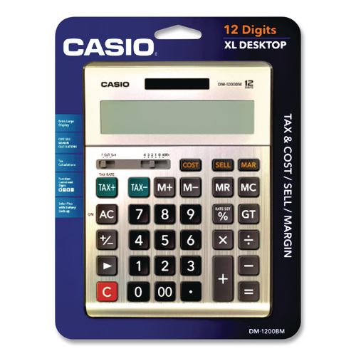 Image of Casio® DM-1200BM Dm1200bm Desktop Calculator, 12-Digit Lcd, Silver