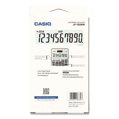 Image of Casio® JF100BM Jf100ms Desktop Calculator, 10-Digit Lcd
