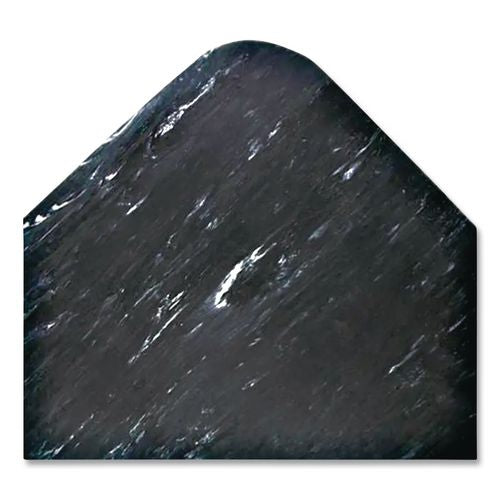 Image of Crown CU 3660BK Cushion-Step Marbleized Rubber Mat, Rectangular, Black Smooth Surface, 36" x 60"