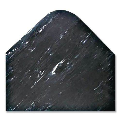 Image of Crown CU 3672BK Cushion-Step Marbleized Rubber Mat, Rectangular, Black Smooth Surface, 36" x 72"