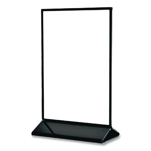 Image of deflecto® 4428 Tabletop Sign and Menu Holder, 4 x 6 Insert, Clear with Black Frame