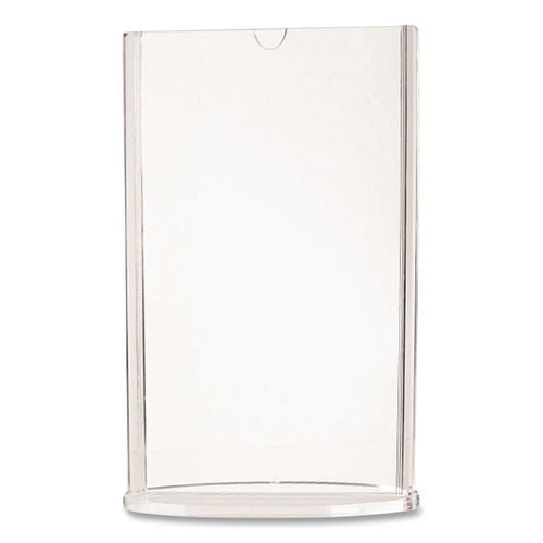 Image of deflecto® 4431 Tabletop Sign and Menu Holder, 5 x 7 Insert, Clear