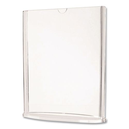 Image of deflecto® 4432 Tabletop Sign and Menu Holder, 8.5 x 11 Insert, Clear