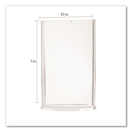 Image of deflecto® 4432 Tabletop Sign and Menu Holder, 8.5 x 11 Insert, Clear