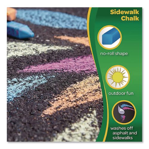Image of Crayola® 51-2048 Washable Sidewalk Chalk, 4" x 0.88" Diameter, 48 Assorted Bright Colors, 48 Sticks/Set