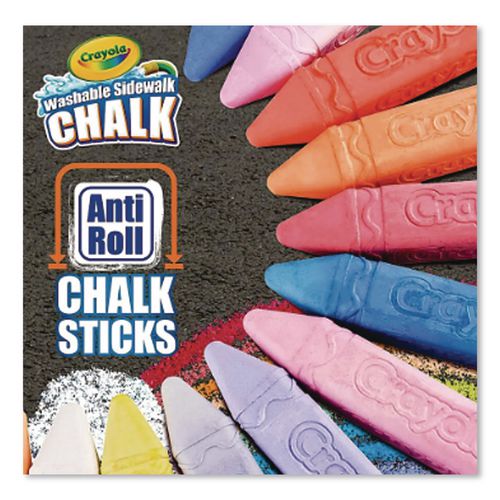 Image of Crayola® 51-2048 Washable Sidewalk Chalk, 4" x 0.88" Diameter, 48 Assorted Bright Colors, 48 Sticks/Set