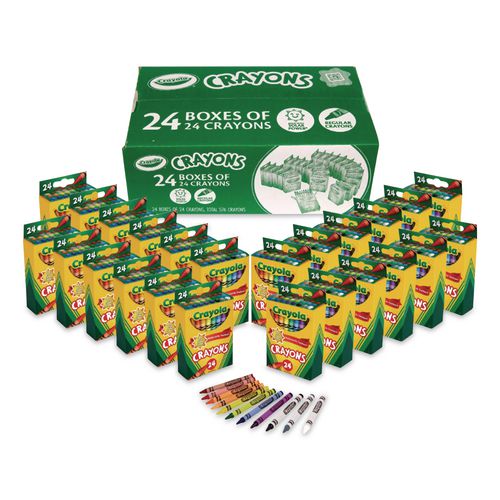 Image of Crayola® 52-3036 Classic Color Crayons, Regular Size, 24 Assorted Colors, 24/Pack, 24 Packs/Box