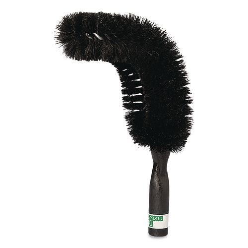 Image of Unger® PIPE0 StarDuster Pipe Brush, Green Polypropylene Bristles, 7.5" Brush, 6" Black Plastic Handle