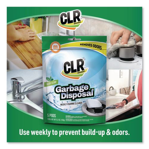 Image of CLR® GDC-6 Garbage Disposal Pods, Fresh Scent, 5 Pods/Pack, 6 Packs/Carton