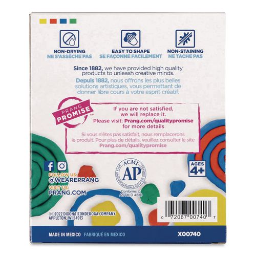 Image of Prang® X00740001 Modeling Clay Assortment, 0.25 Lb Each, Blue, Green, Red, Yellow, 1 Lb