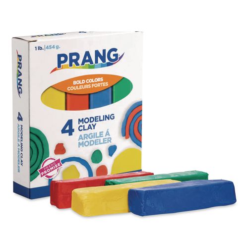 Image of Prang® X00740001 Modeling Clay Assortment, 0.25 Lb Each, Blue, Green, Red, Yellow, 1 Lb