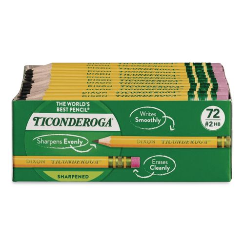 Image of Ticonderoga® X13472 Golf Pencils, Hb (#2), Black Lead, Yellow Barrel, 72/box
