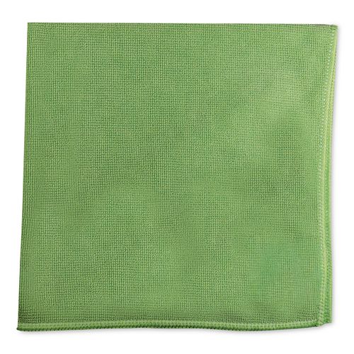 Image of Unger® MF400 SmartColor MicroWipes, Microfiber, 16 x 15, Green, 10/Pack