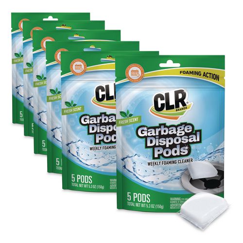 Image of CLR® GDC-6 Garbage Disposal Pods, Fresh Scent, 5 Pods/Pack, 6 Packs/Carton