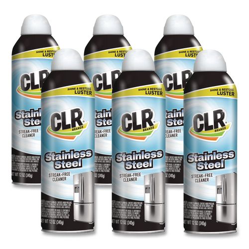 Image of CLR® CSS-12 Stainless Steel Cleaner, Citrus, 12 oz Can, 6/Carton
