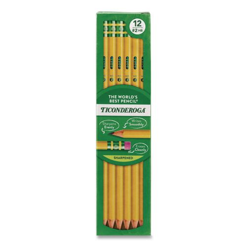 Image of Ticonderoga® X13806 Pre-Sharpened Pencil, Hb (#2), Black Lead, Yellow Barrel, Dozen