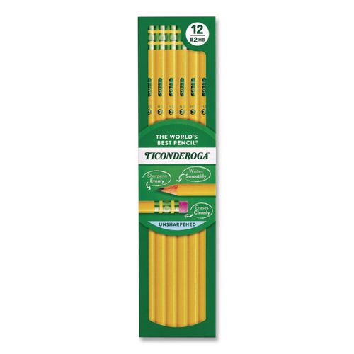 Image of Ticonderoga® X13882 Pencils, Hb (#2), Black Lead, Yellow Barrel, Dozen