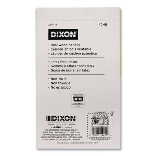 Image of Dixon® X14412 No. 2 Pencil Value Pack, HB (#2), Black Lead, Yellow Barrel, 144/Box