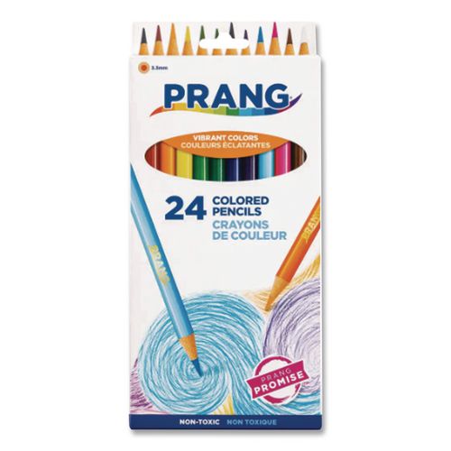 Image of Prang® X22240 Colored Pencil Sets, 3.3 mm, 2B, Assorted Lead and Barrel Colors, 24/Pack