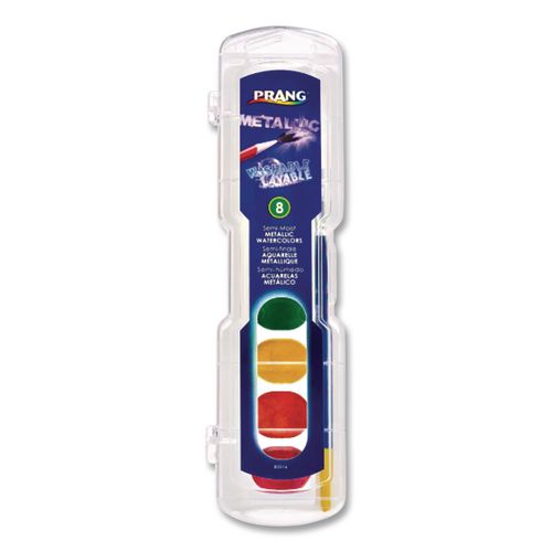 Image of Prang® X80516 Metallic Washable Watercolors, 8 Assorted Metallic Colors, Palette Tray
