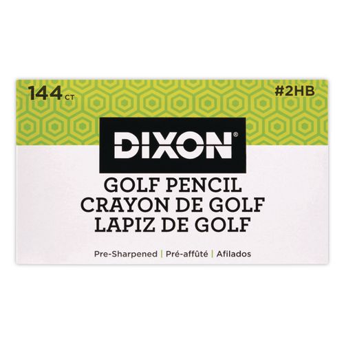 Image of Dixon® X14998 Golf Wooden Pencils, 0.7 Mm, Hb (#2), Black Lead, Yellow Barrel, 144/box